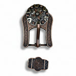 Floral Dots Antique Silver Western Concho W147