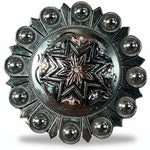 Starburst Antique Silver Western Concho W185