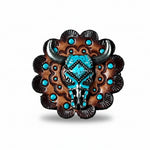 Turquoise Steer Head Western Concho W202