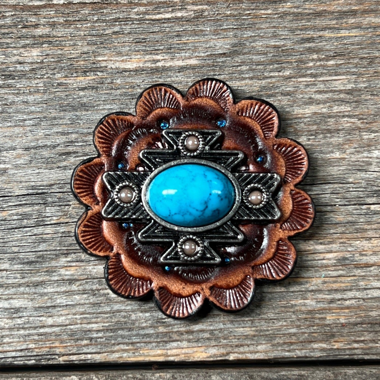 South West Turquoise Western Concho W204