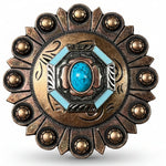 Octagon Turquoise Floral Western Concho W221