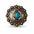 Octagon Turquoise Floral Western Concho W221