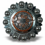 Rust Filigree and Dots Western Concho W233