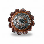 Rust Filigree and Dots Western Concho W233