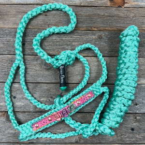 Seafoam Mule Tape Rose Halter