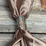 Silver Engraved with Turquoise Wild Rag Slides - Assorted