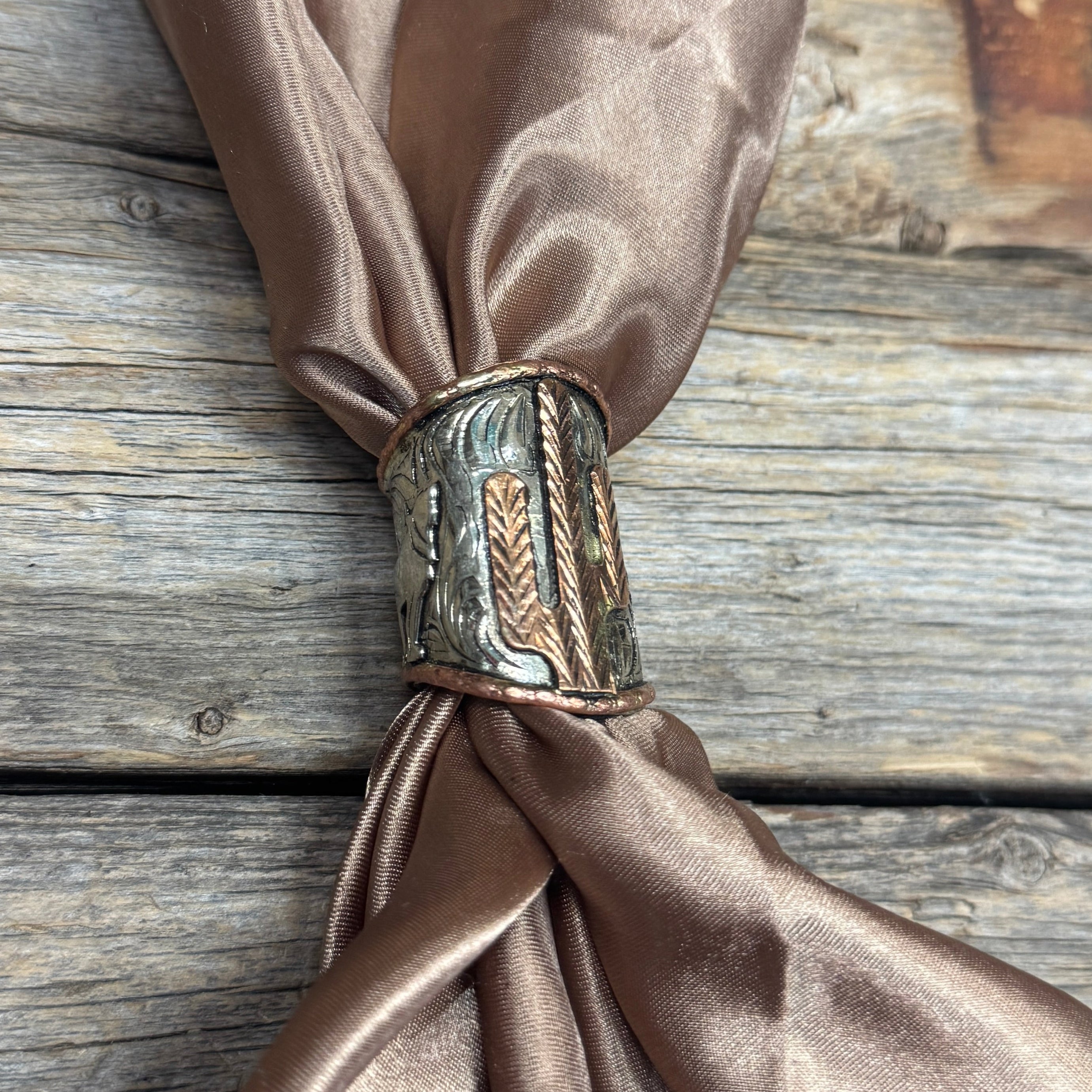 Silver Engraved with Turquoise Wild Rag Slides - Assorted