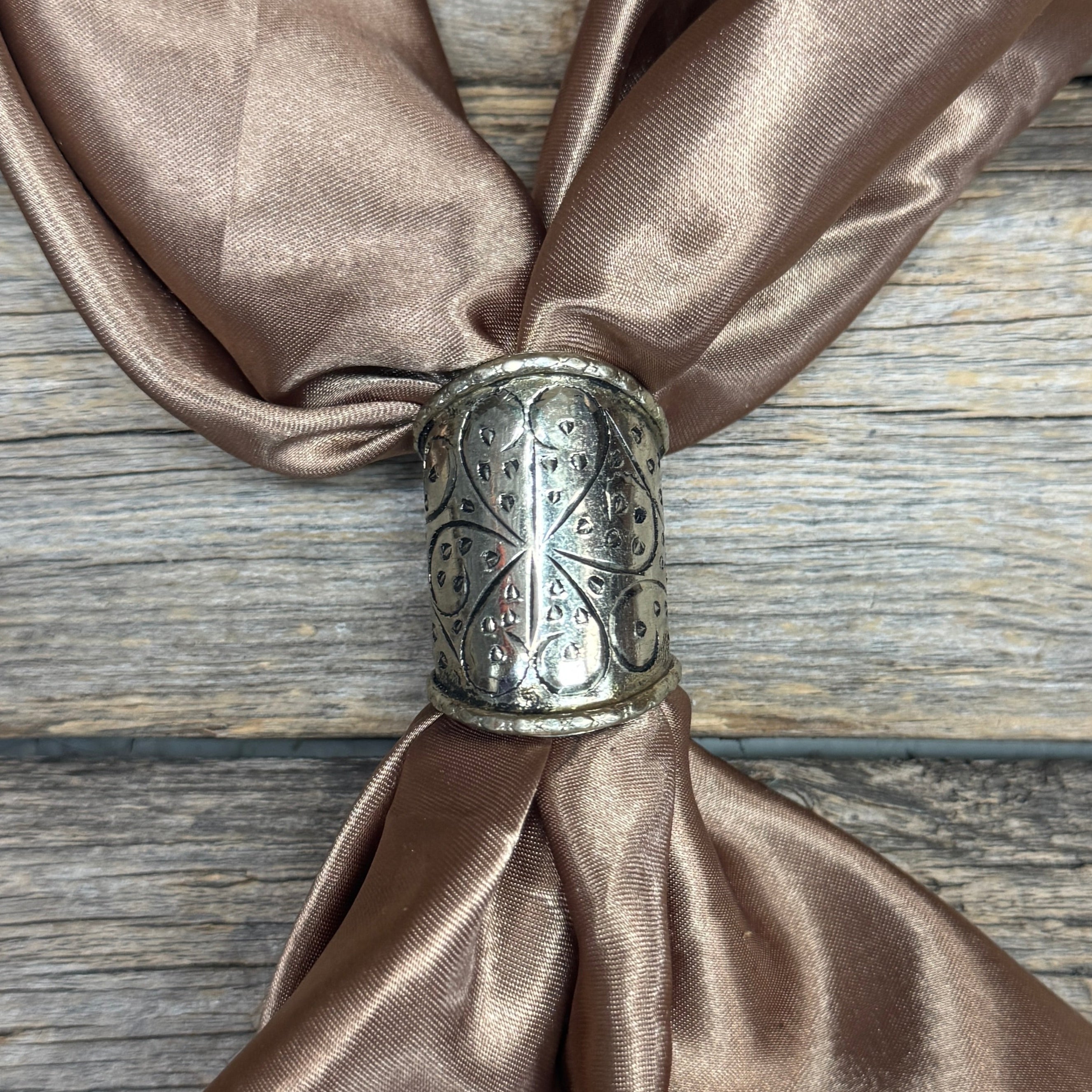 Silver Engraved with Turquoise Wild Rag Slides - Assorted