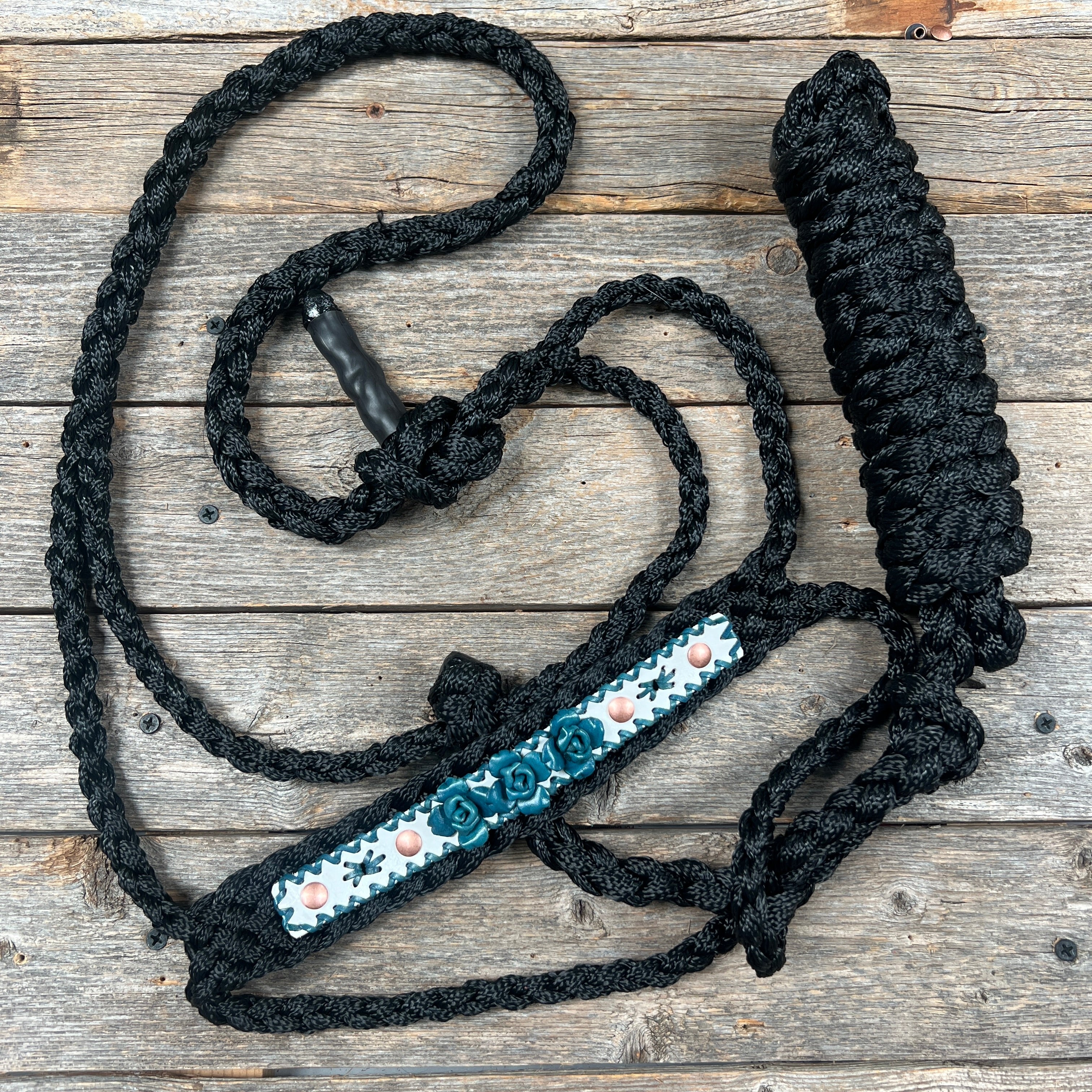 Black Mule Tape Rose Halter