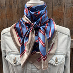 35X35" Blue and Burgundy Stripes Wild Rag / Scarf WR547