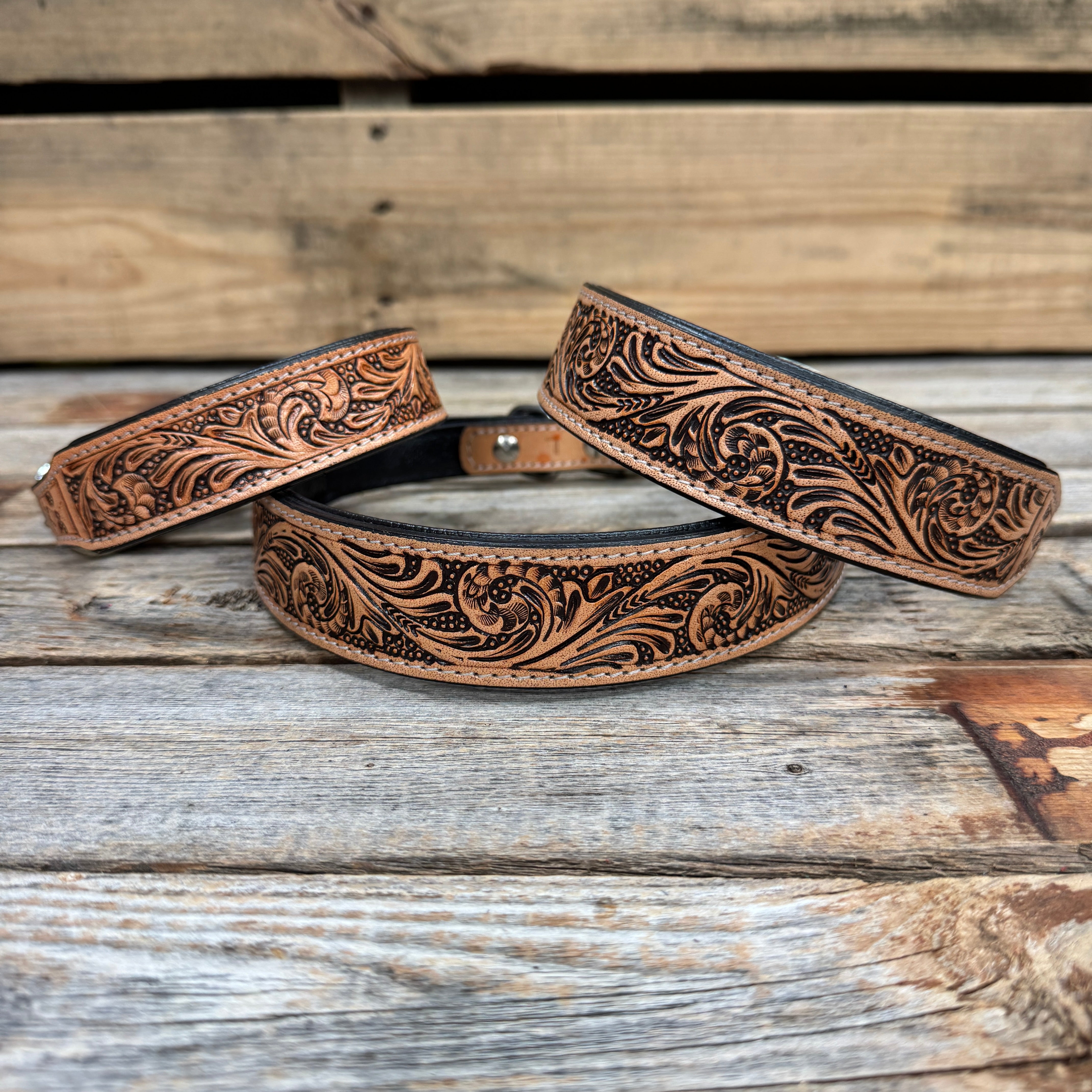 Light Oil Floral Padded Dog Collar #FKDC3