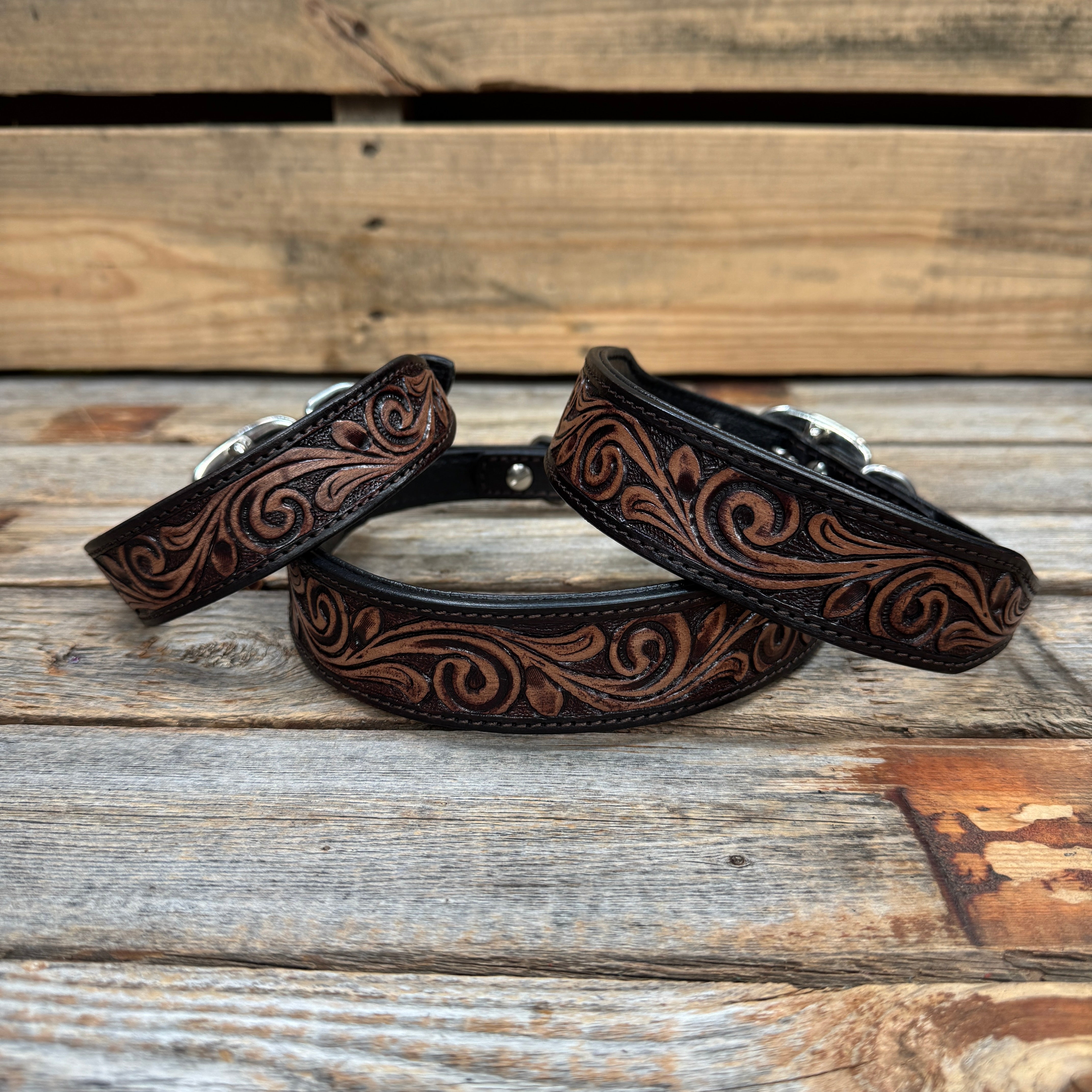 Two Tone Floral Padded Dog Collar #FKDC2