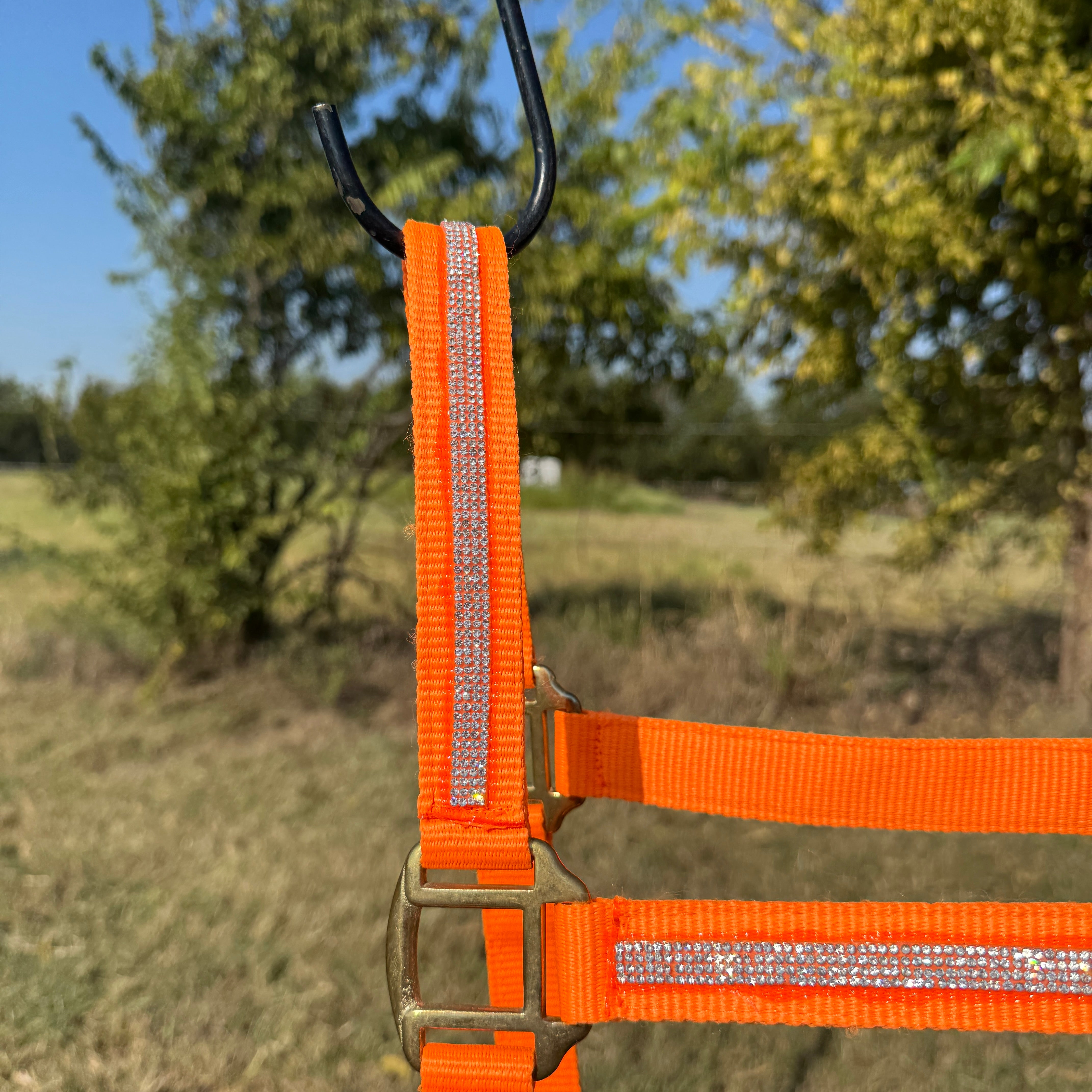 Orange Bling Nylon Horse Halter BNHORA