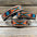 Tooled Peach and Red Genuine Leather Beaded Dog Collar #DC444
