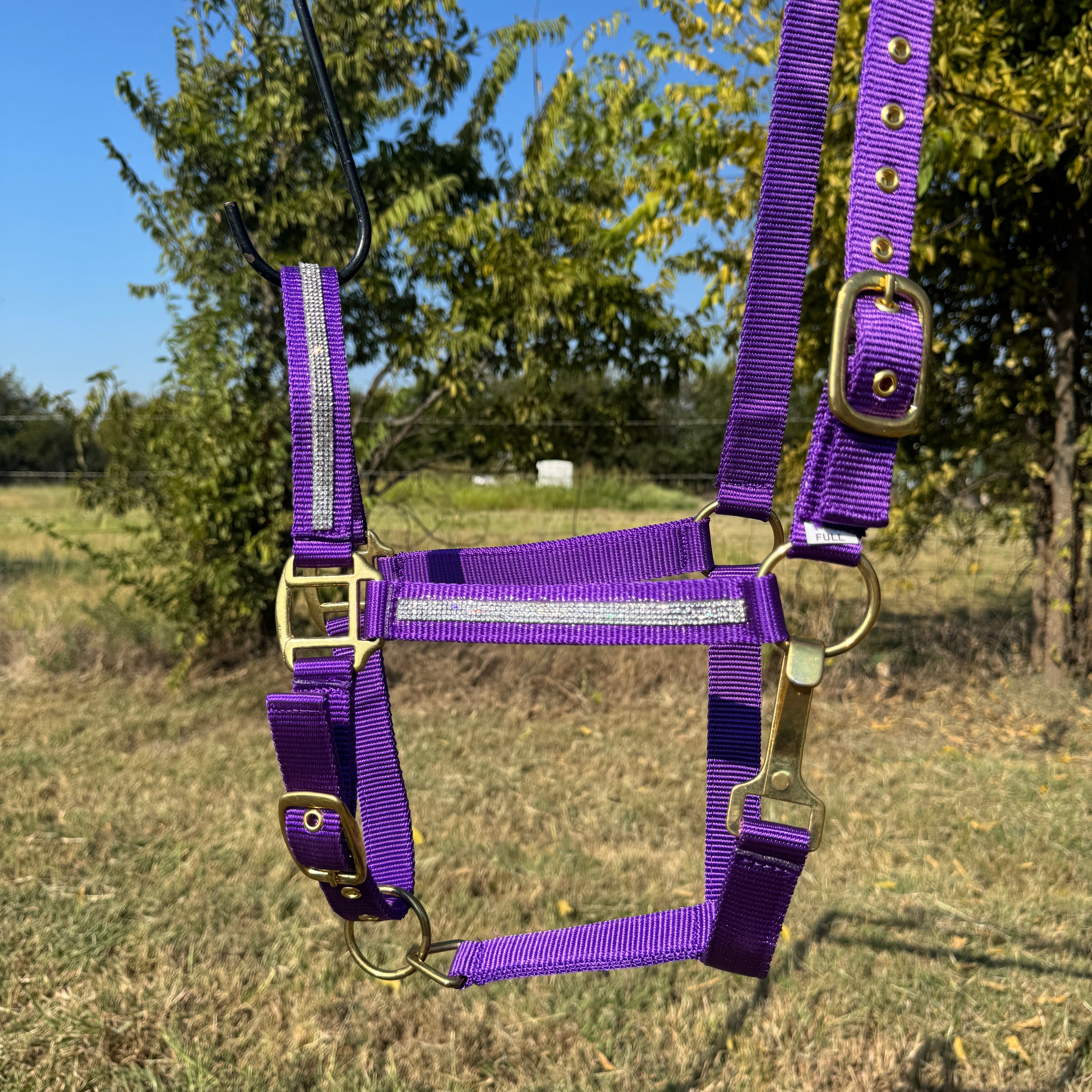 Purple Bling Nylon Horse Halter BNHPUR