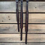 Two Tone Floral Genuine Leather Padded Dog Collar #FKDC2