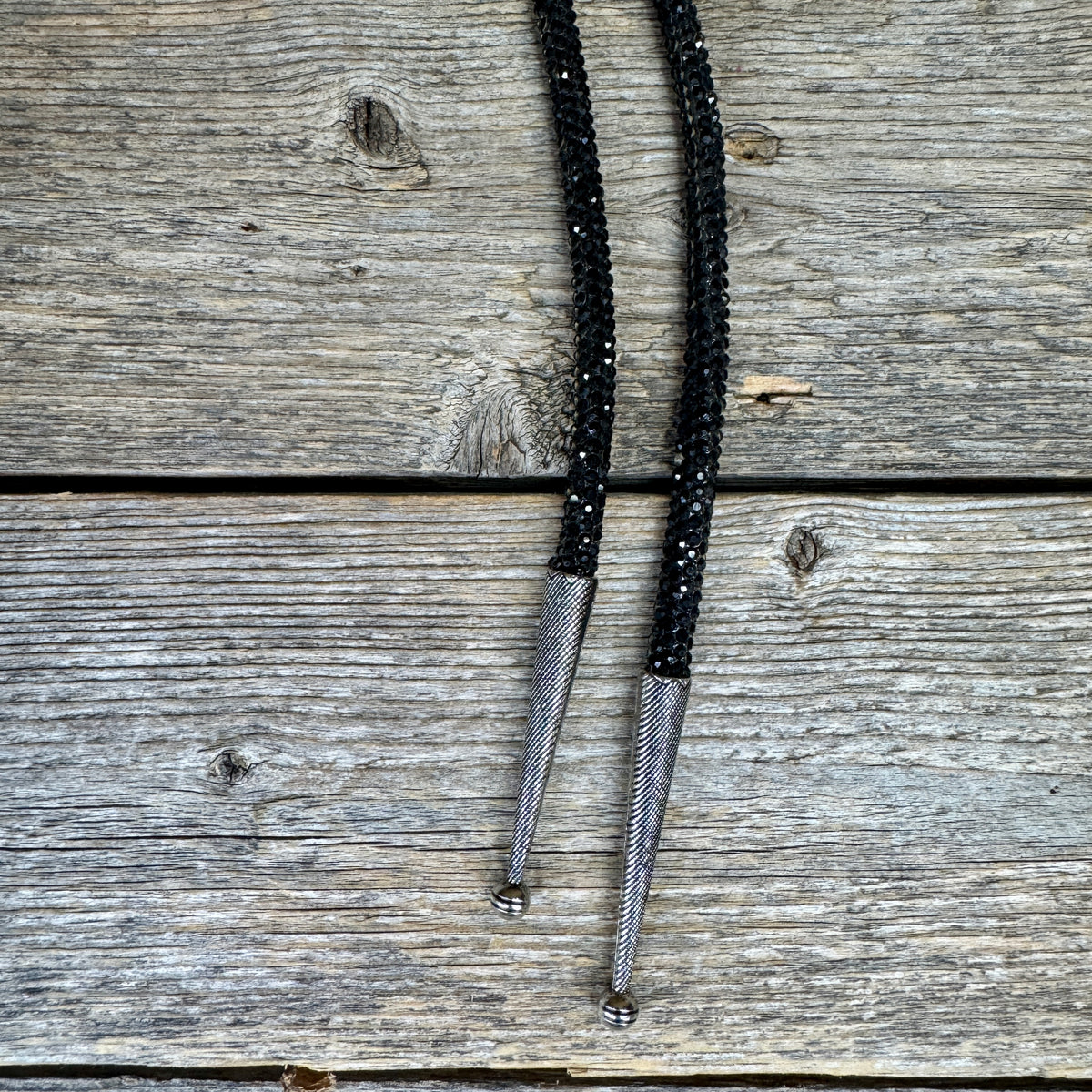 Black Rhinestone Western Bolo Tie #BT119