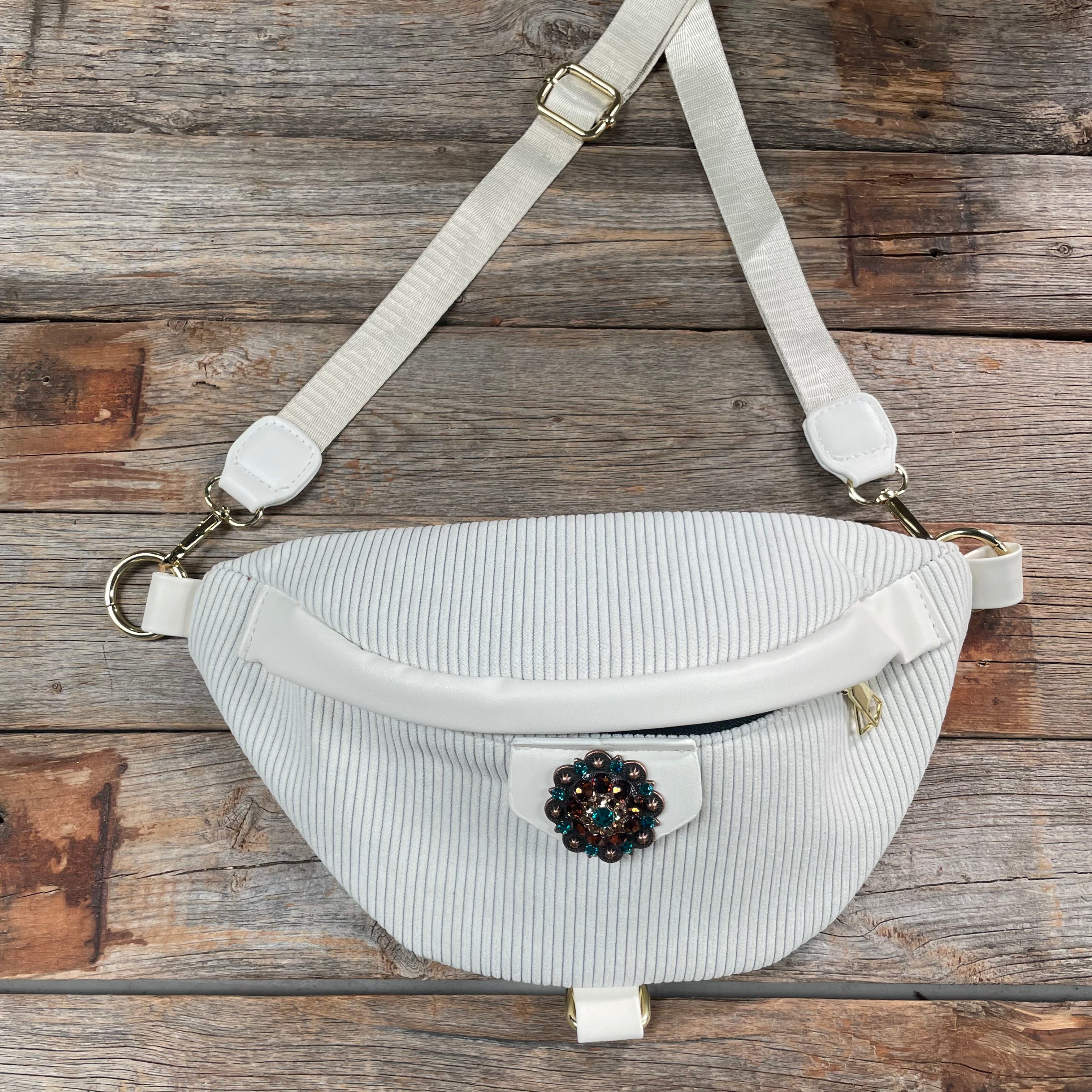 White Corduroy Fanny Pack HP107