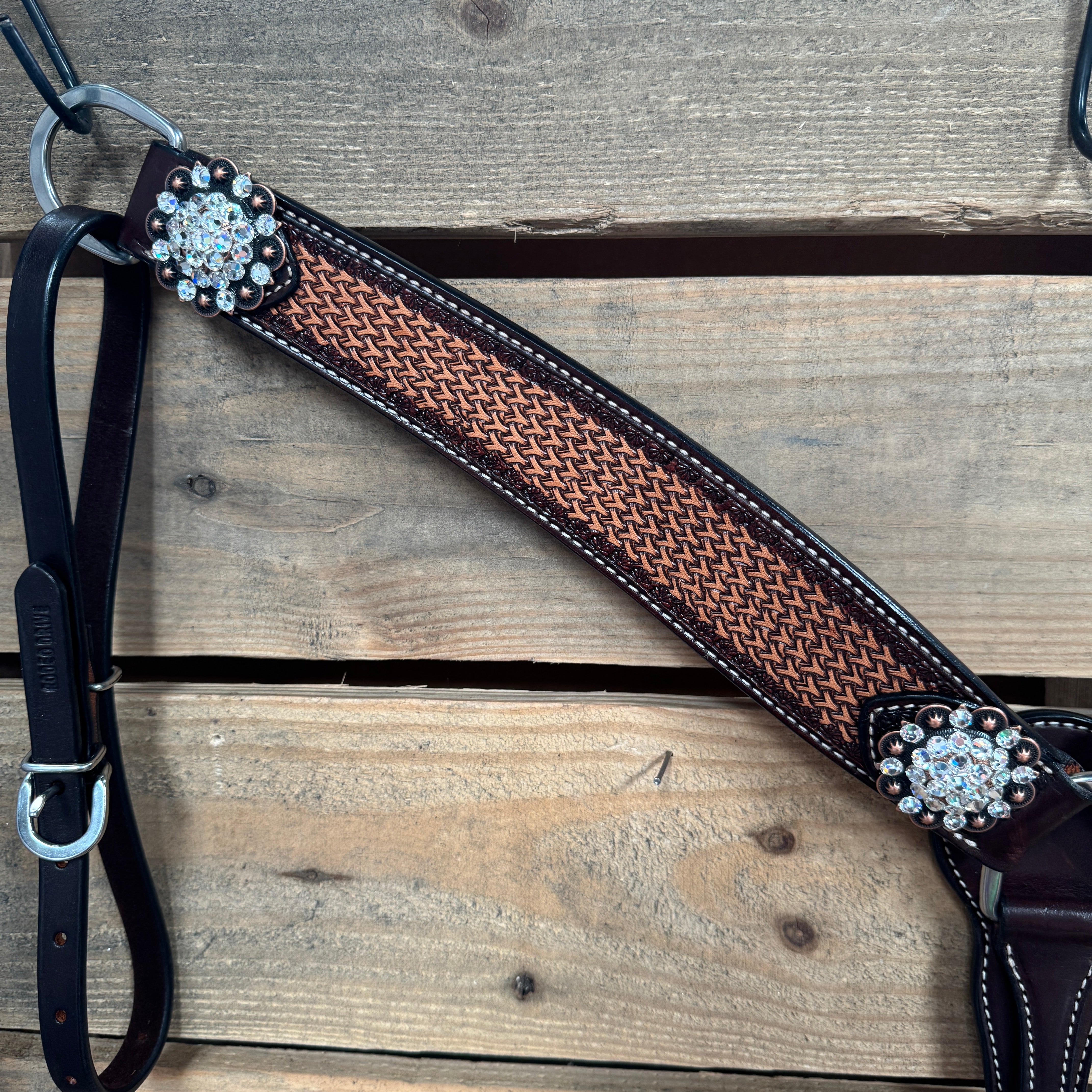 Foxtail Clear One Ear Headstall & Breastcollar Tack Set #BBBC467