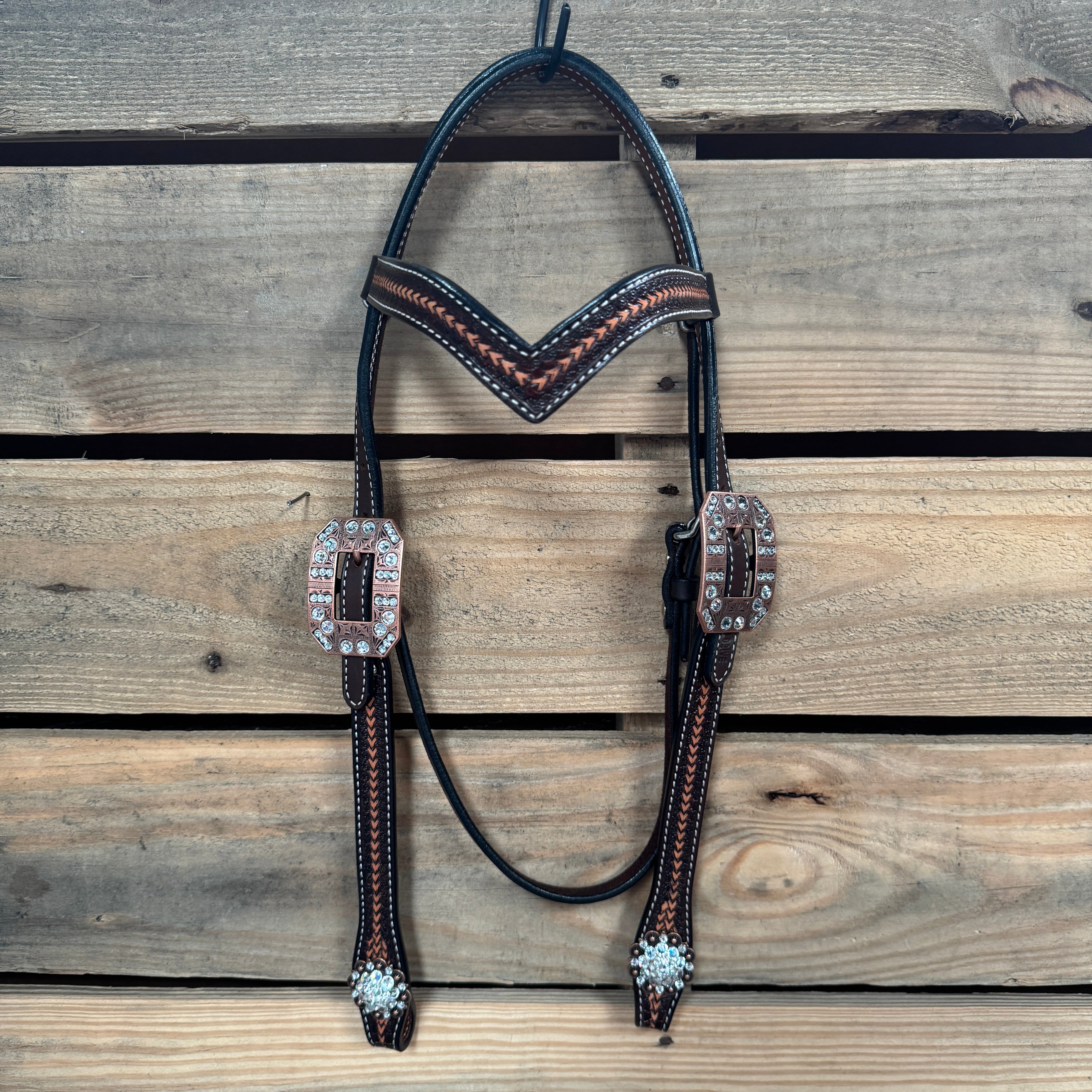 Foxtail Clear One Ear Headstall & Breastcollar Tack Set #BBBC467