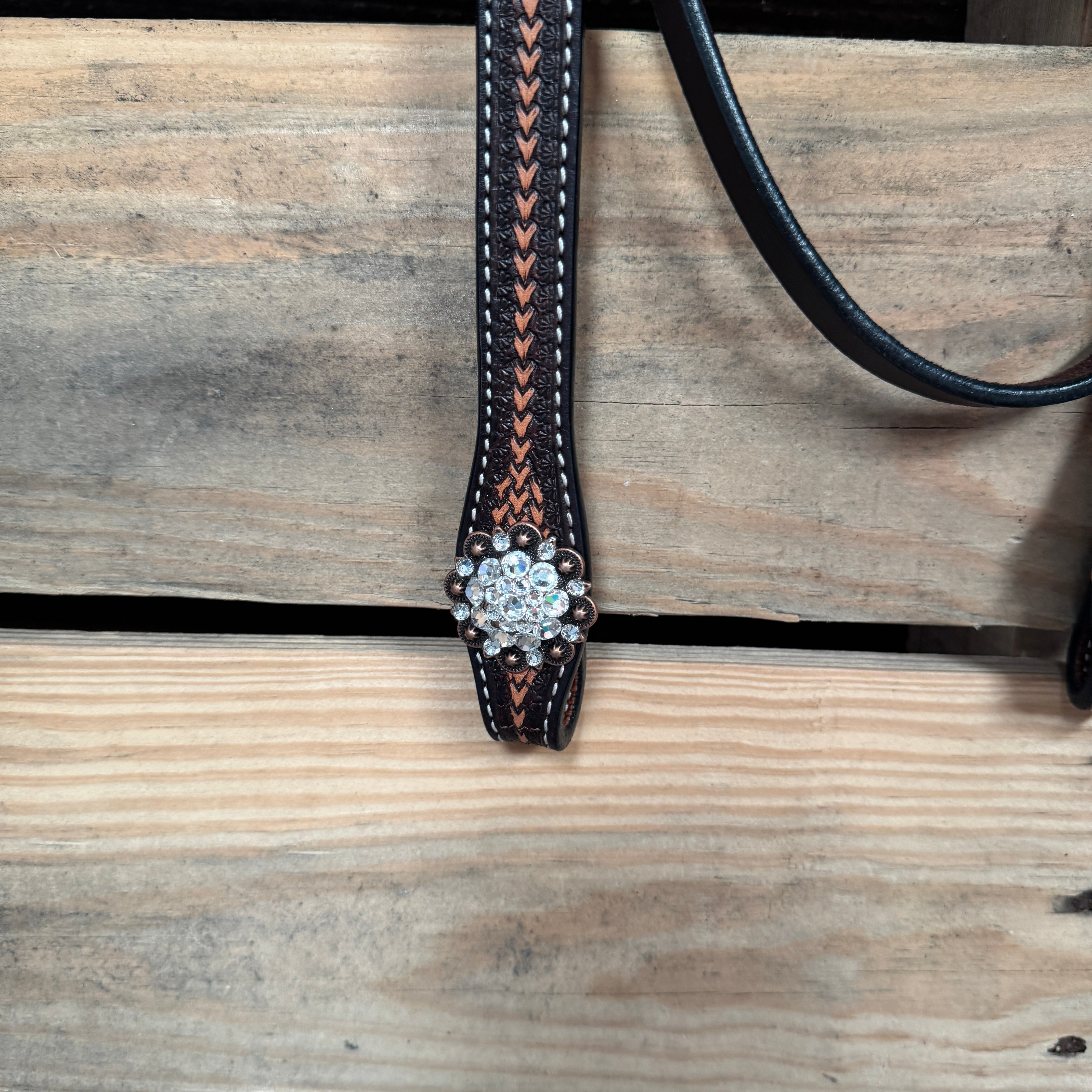 Foxtail Clear One Ear Headstall & Breastcollar Tack Set #BBBC467