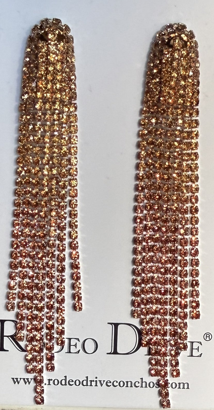 Orange and Red Rodeo Inspired Rhinestone Dangle Fashion Earrings