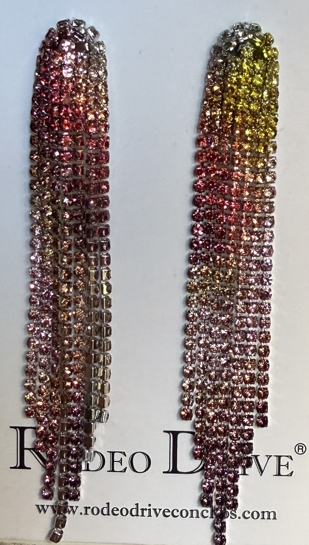 Multicolored Rodeo Inspired Rhinestone Dangle Fashion Earrings