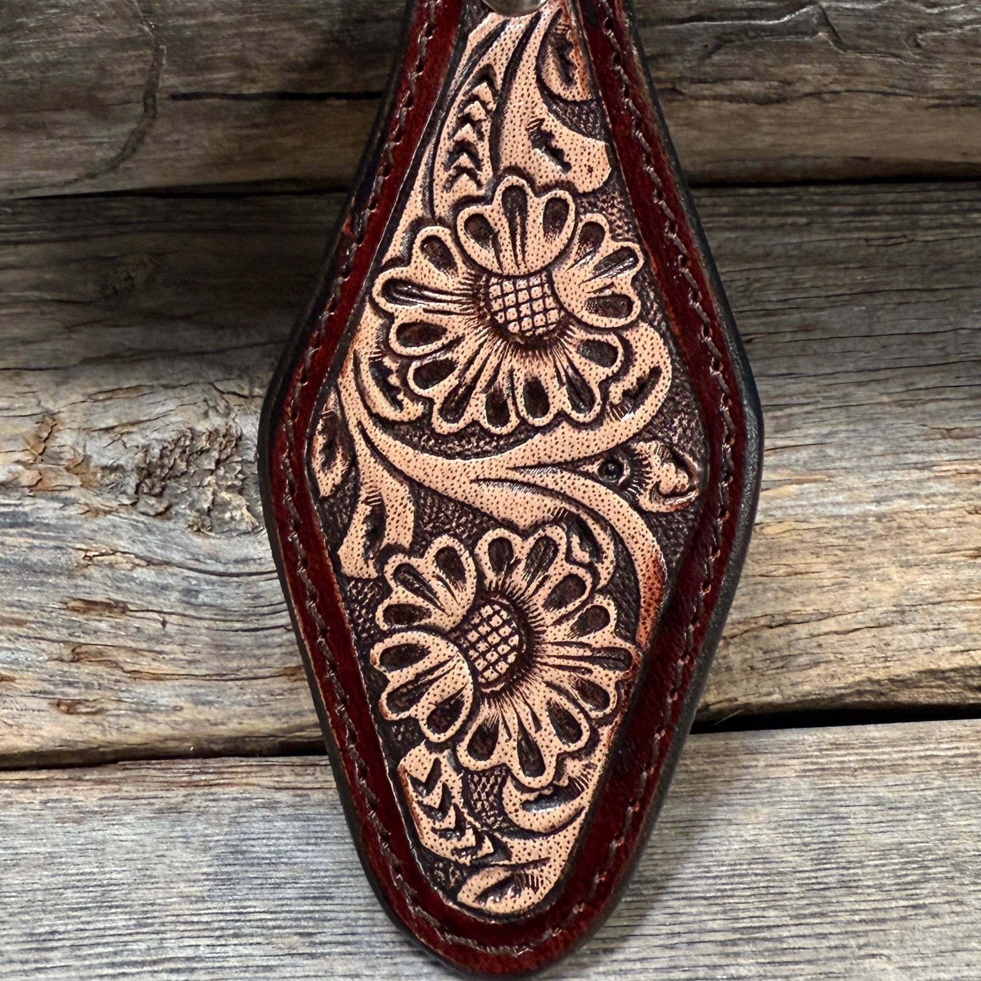 Two Tone Leather Key Chain