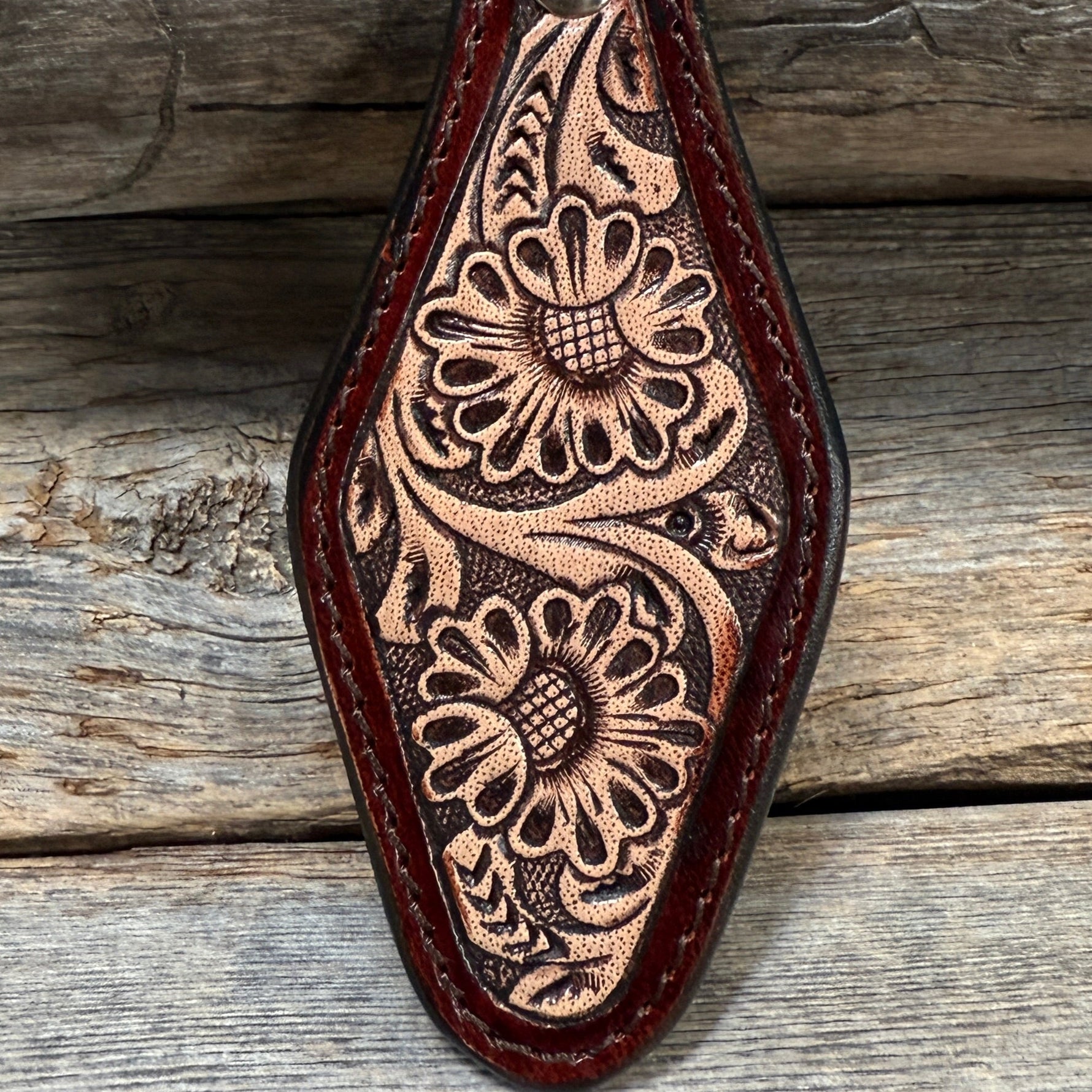 Two Tone Leather Key Chain