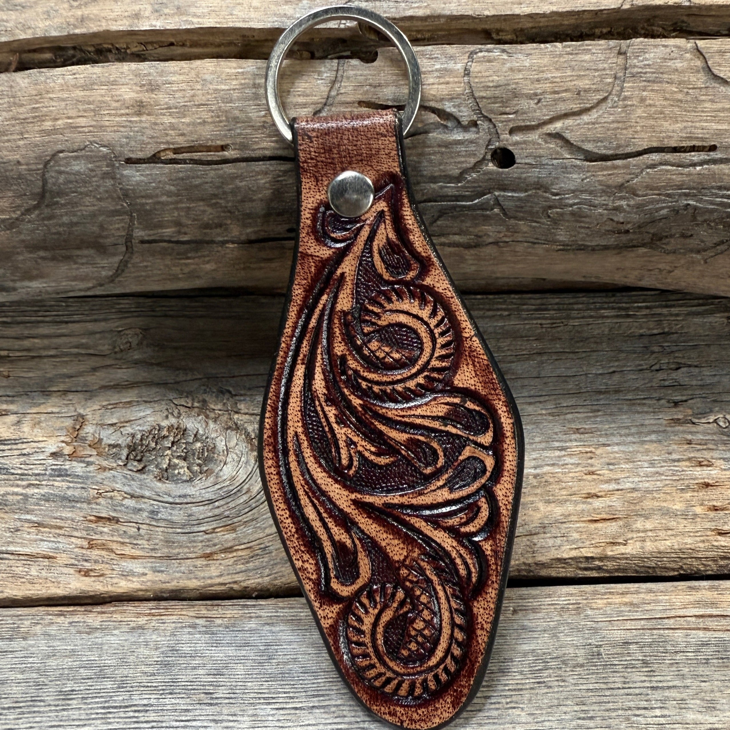 Distressed Leather Key Chain