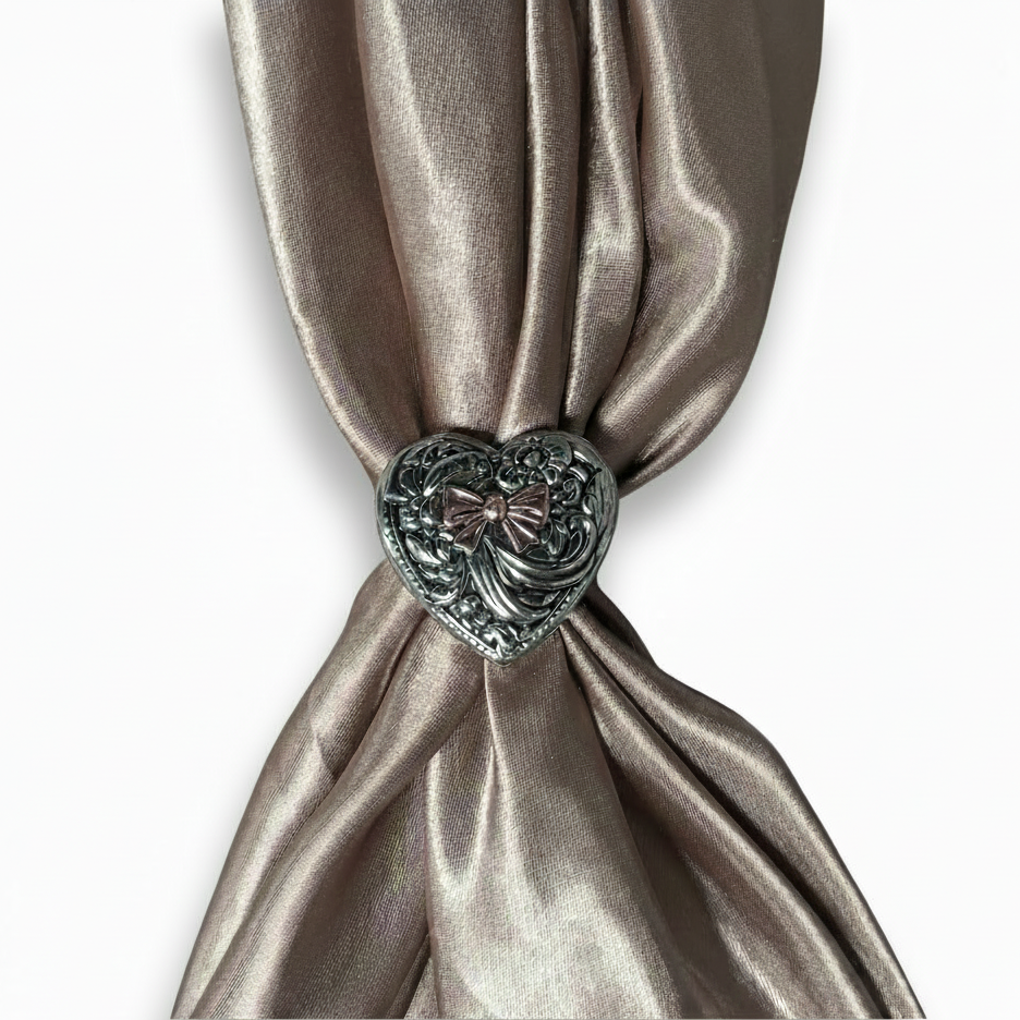 Antique Silver and Copper Heart Concho W263