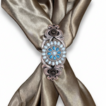 Copper Blue and White Turquoise Western Concho W275