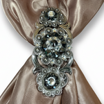 Antique Silver Jet - Clear Crystal Conchos | Sizes 1"- 3" | Buckles | Saddle Set | Leather Rosettes | Slide