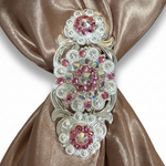 Bright Silver Pink - AB Crystal Conchos | Sizes 1"- 3" | Buckles | Saddle Set | Leather Rosettes | Slide