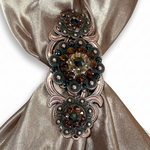 Copper Jet - Champagne - Topaz Crystal Conchos | Sizes 1"- 3" | Buckles | Saddle Set | Leather Rosettes | Slide
