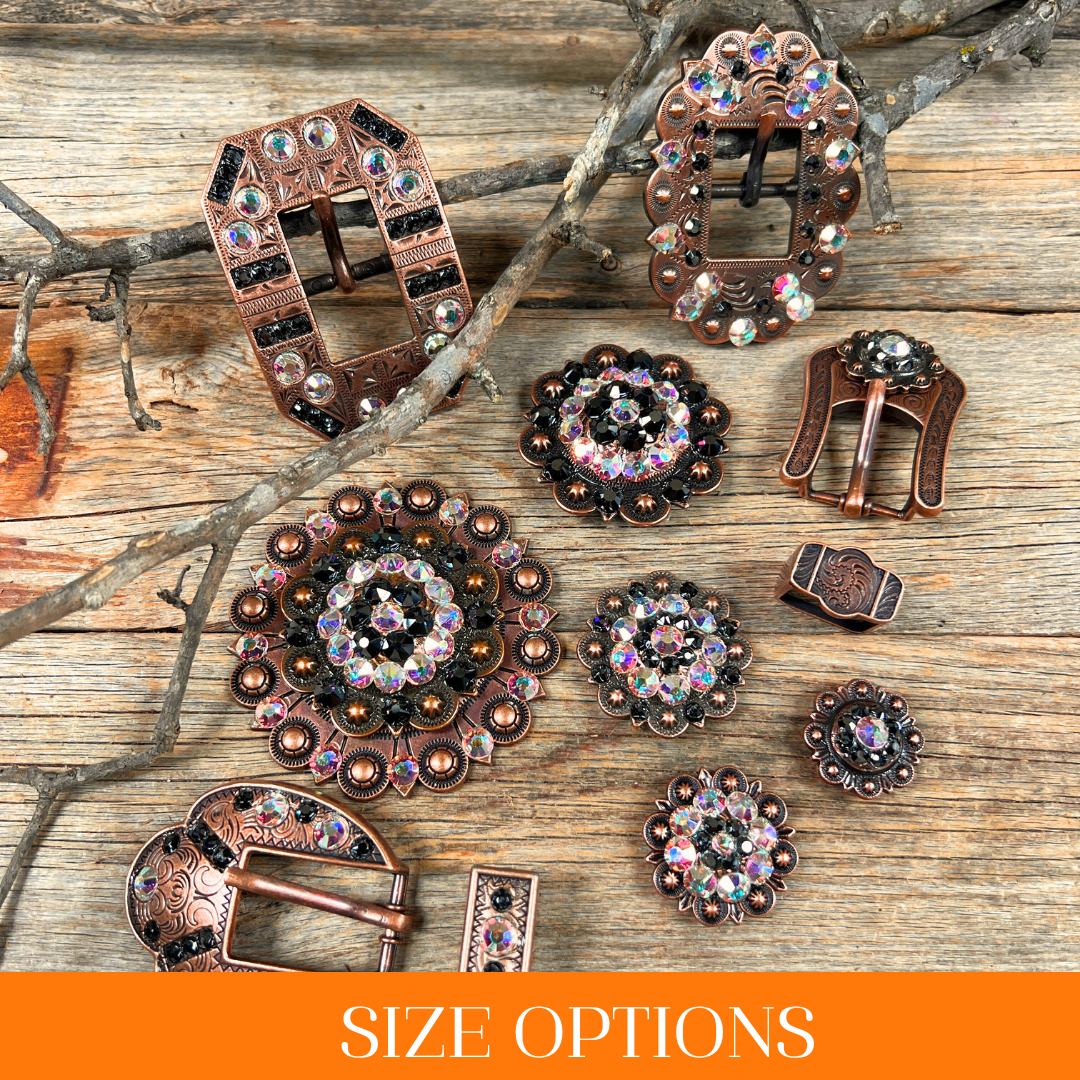 Copper Jet - AB -  Crystal Conchos Sizes from 1