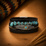 Black Boho Multi Strand Wrap Bracelet