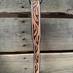 Floral Tooled Lariat & Leather Combo Halter #LH110