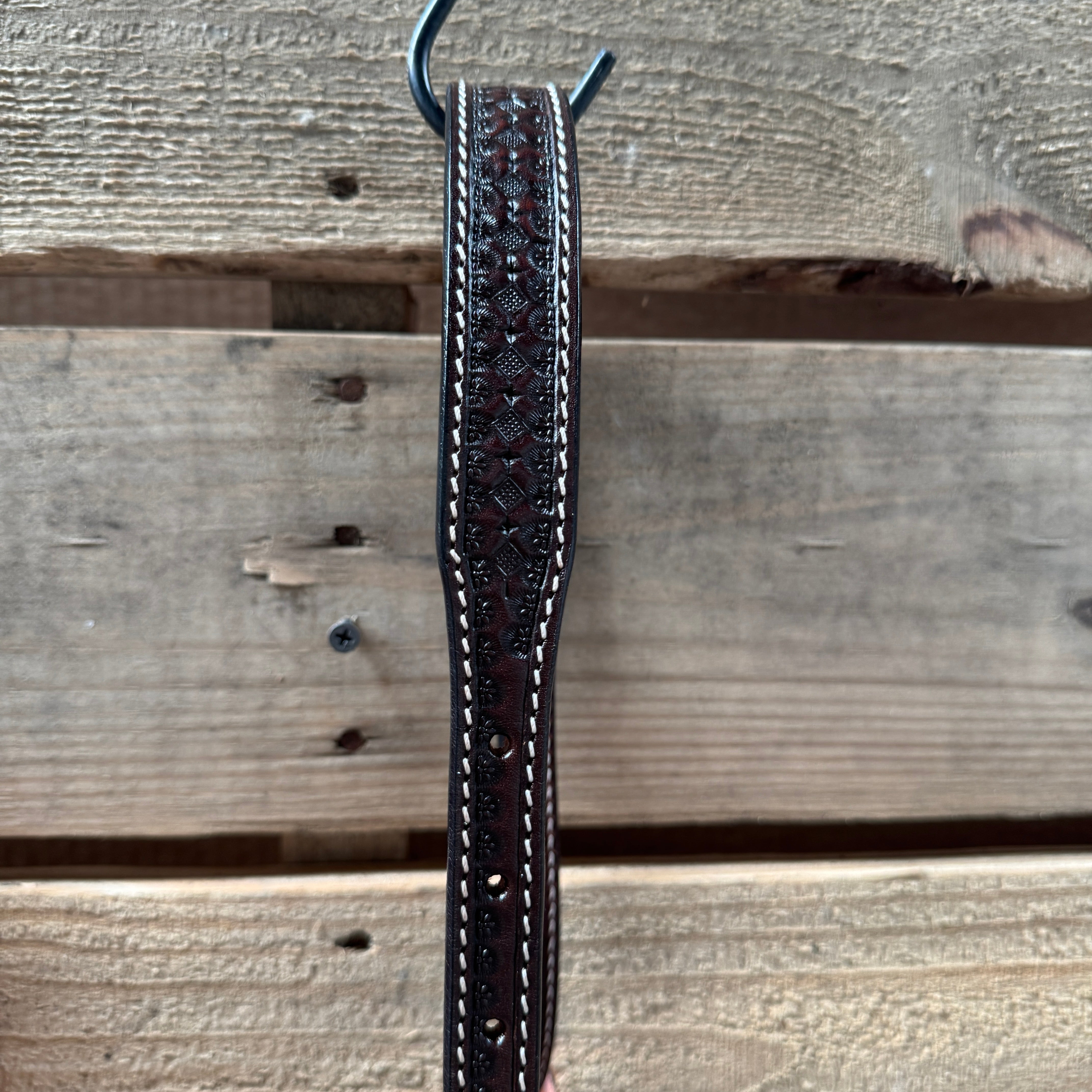 Seafoam Honeycomb Tooled Lariat & Leather Combo Halter