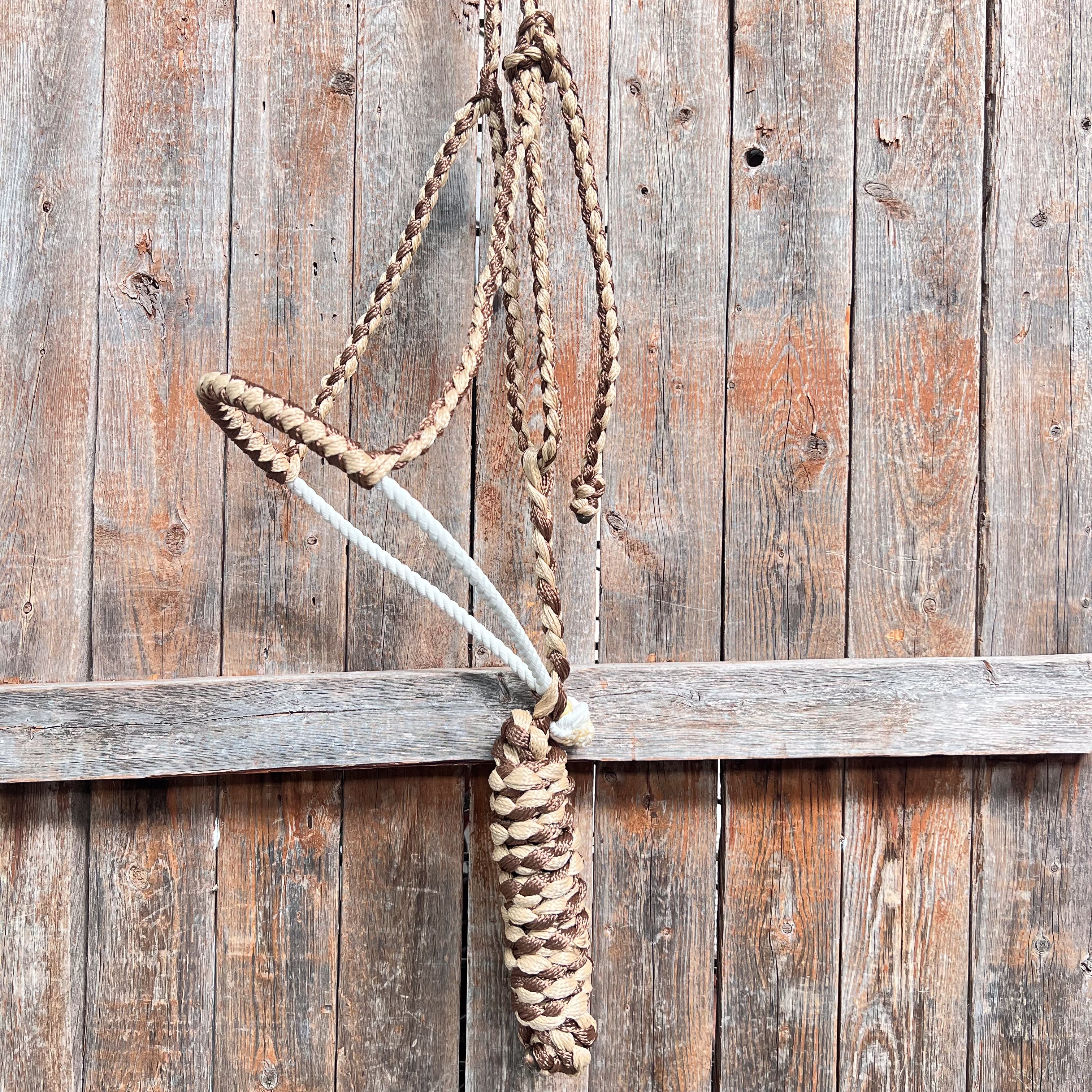 Brown and Tan Lariat Noseband Mule Tape Halter