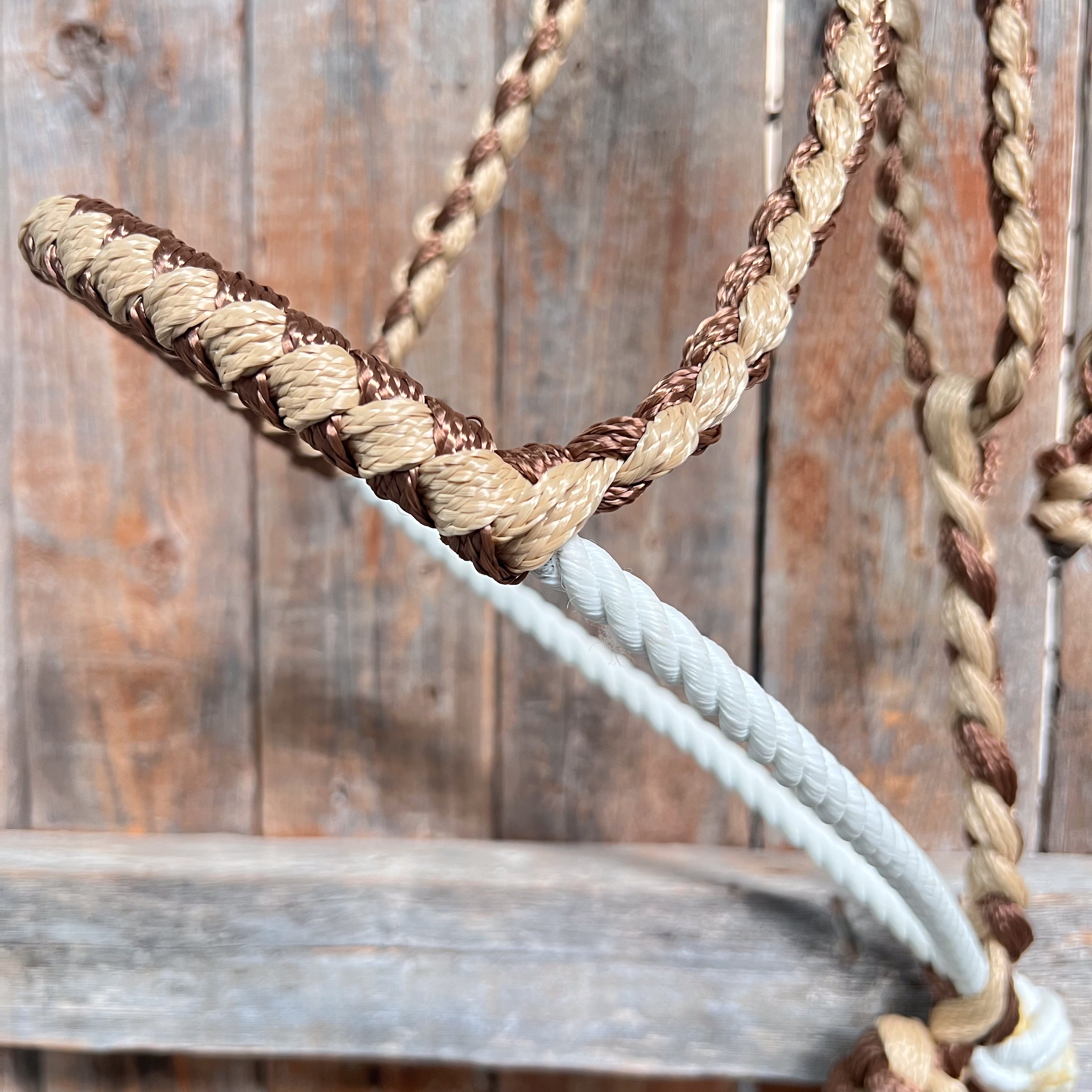 Brown and Tan Lariat Noseband Mule Tape Halter