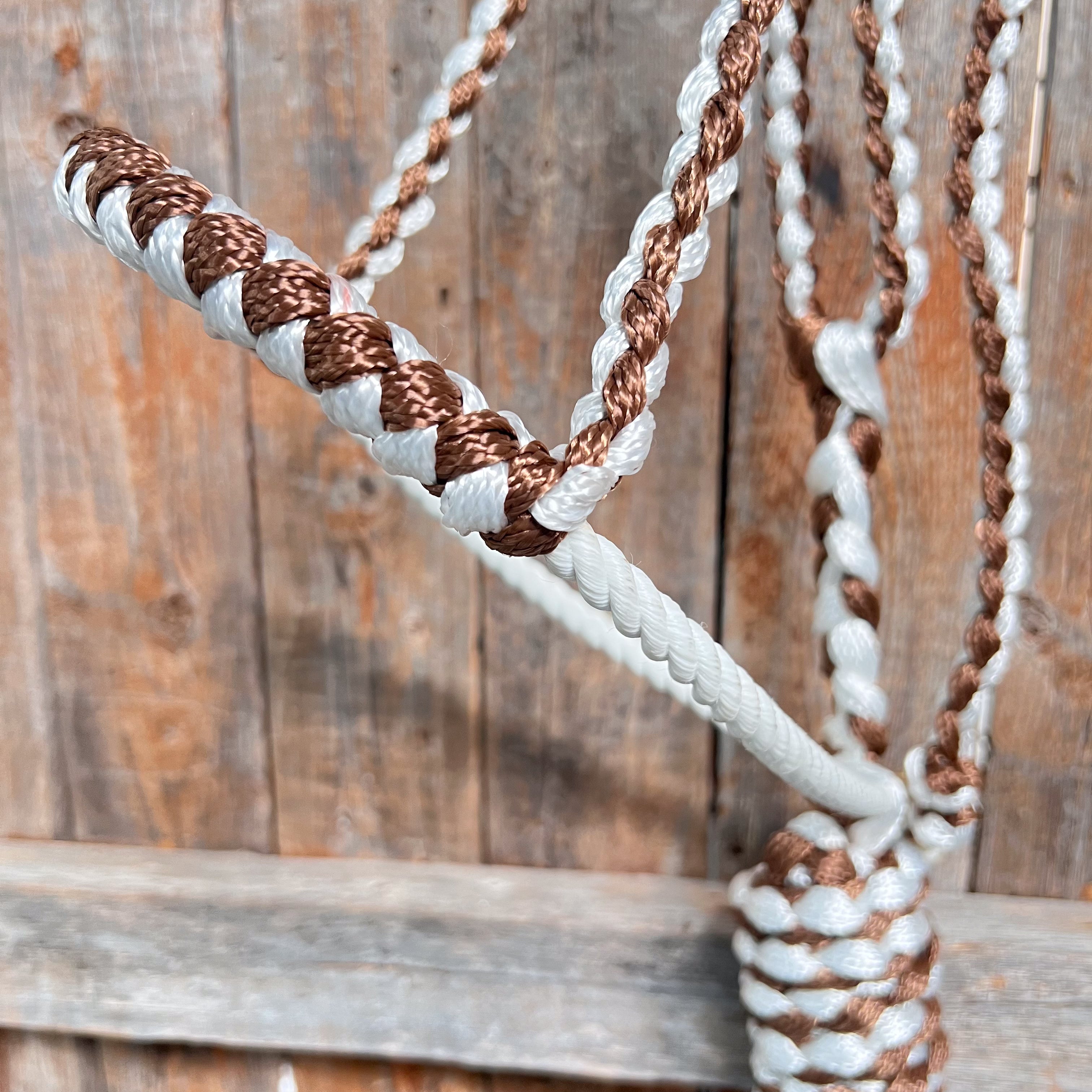 Brown and White Lariat Noseband Mule Tape Halter