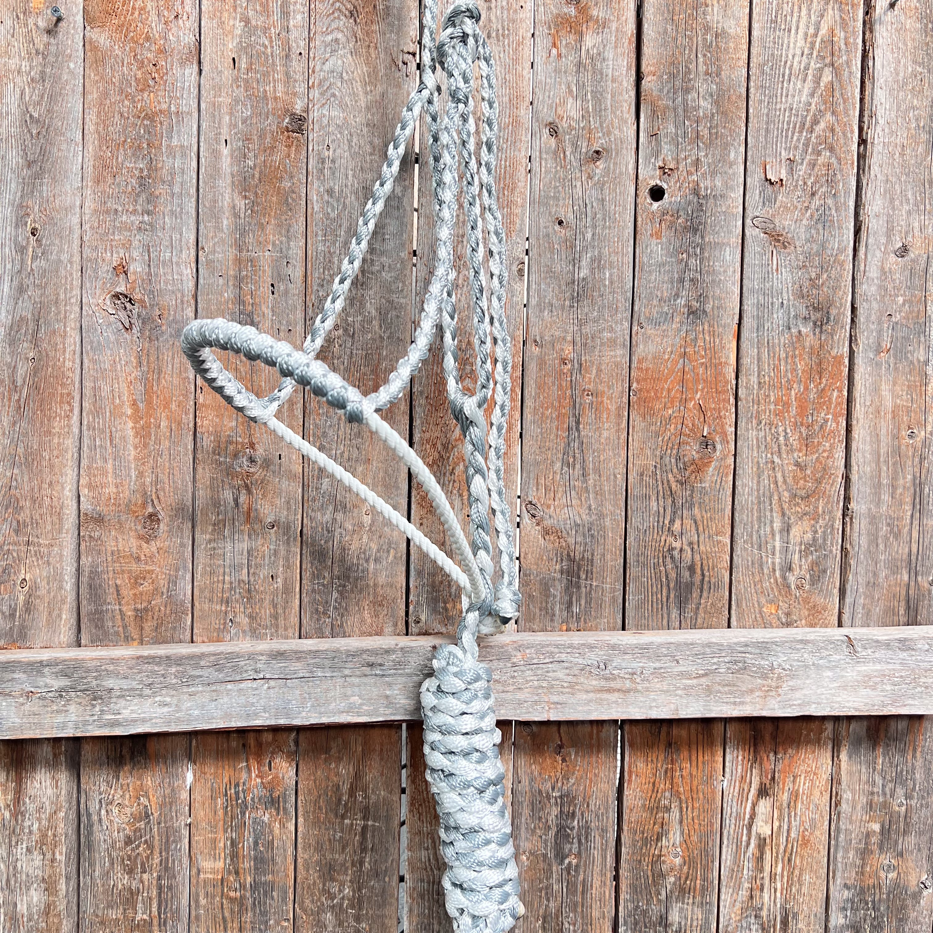 Grey and White Lariat Noseband Mule Tape Halter