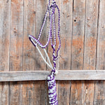 Purple and White Lariat Noseband Mule Tape Halter