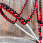 Red and Black Lariat Noseband Mule Tape Halter