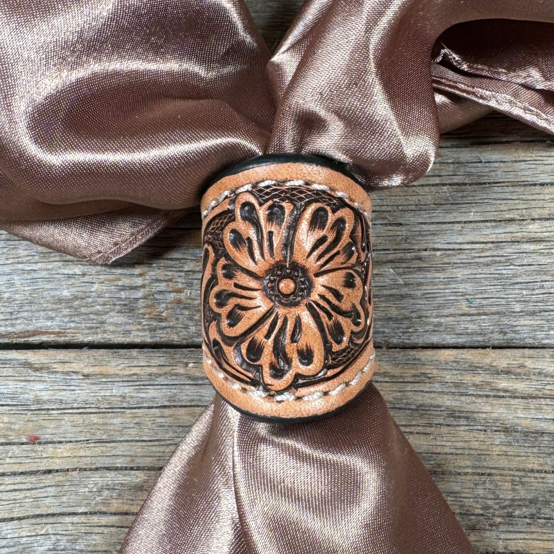 Tooled Leather Wild Rag Slides - Assorted