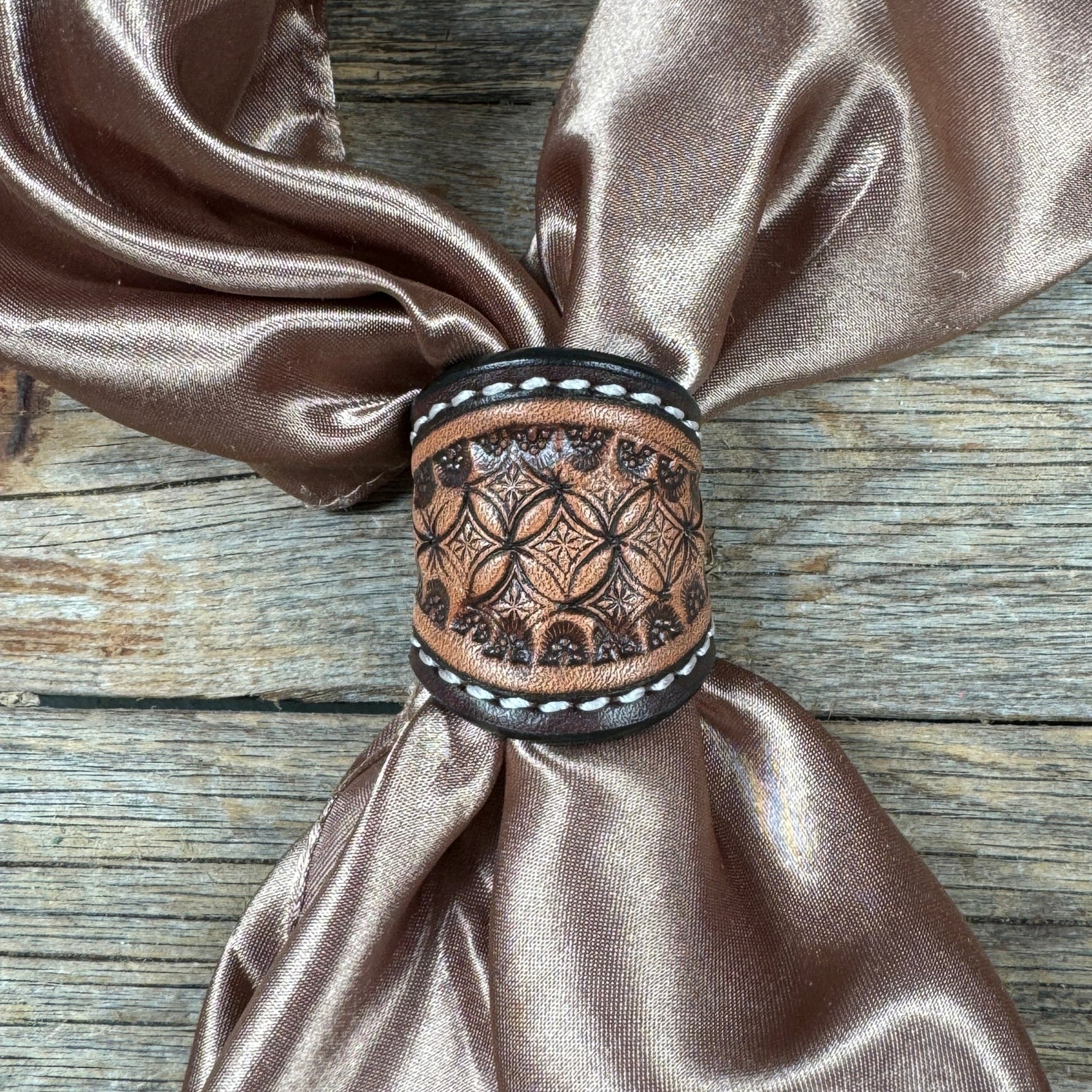 Tooled Leather Wild Rag Slides - Assorted