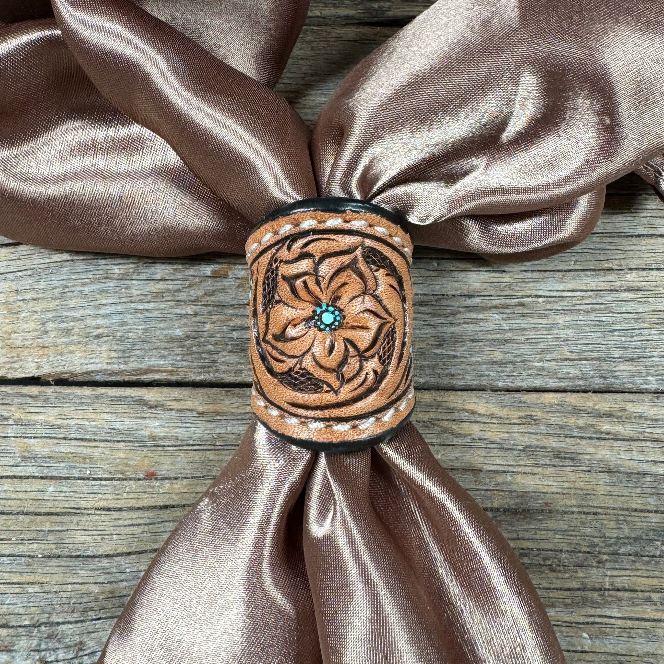 Tooled Leather Wild Rag Slides - Assorted