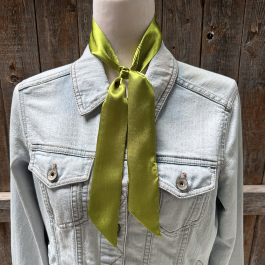 Light Green Wild_Rag_Scarf_for_NFR_Cowgirls_Rodeo_Drive_Conchos