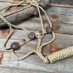 Tan and Turquoise Mule Tape Halter -  #MT116